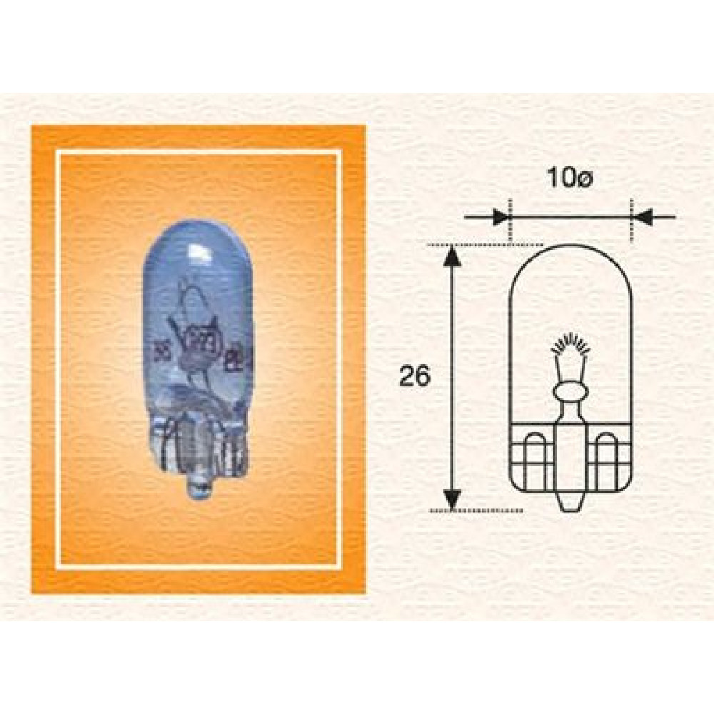 W5W 12B Лампа розжарювання (12V W5W B) MAGNETI MARELLI 002051900000