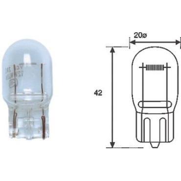W21W 12 лампа розжарювання 12V 21W T20 MAGNETI MARELLI 002052200000