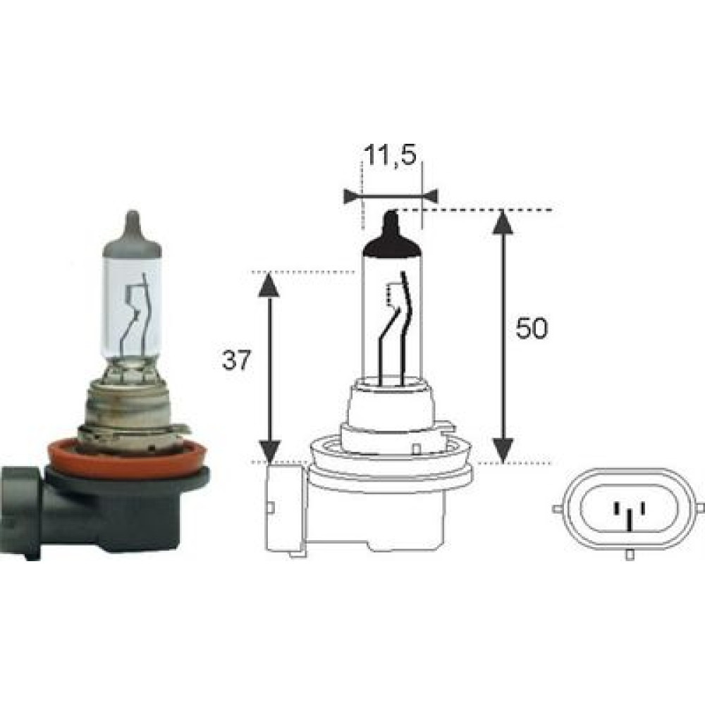 H11 12 Лампа розжарювання (H11 12V 55W) MAGNETI MARELLI 002549100000