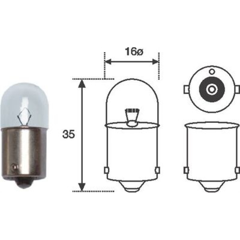 R10W 12 Лампа накаливания (12V R10W) MAGNETI MARELLI 004008100000