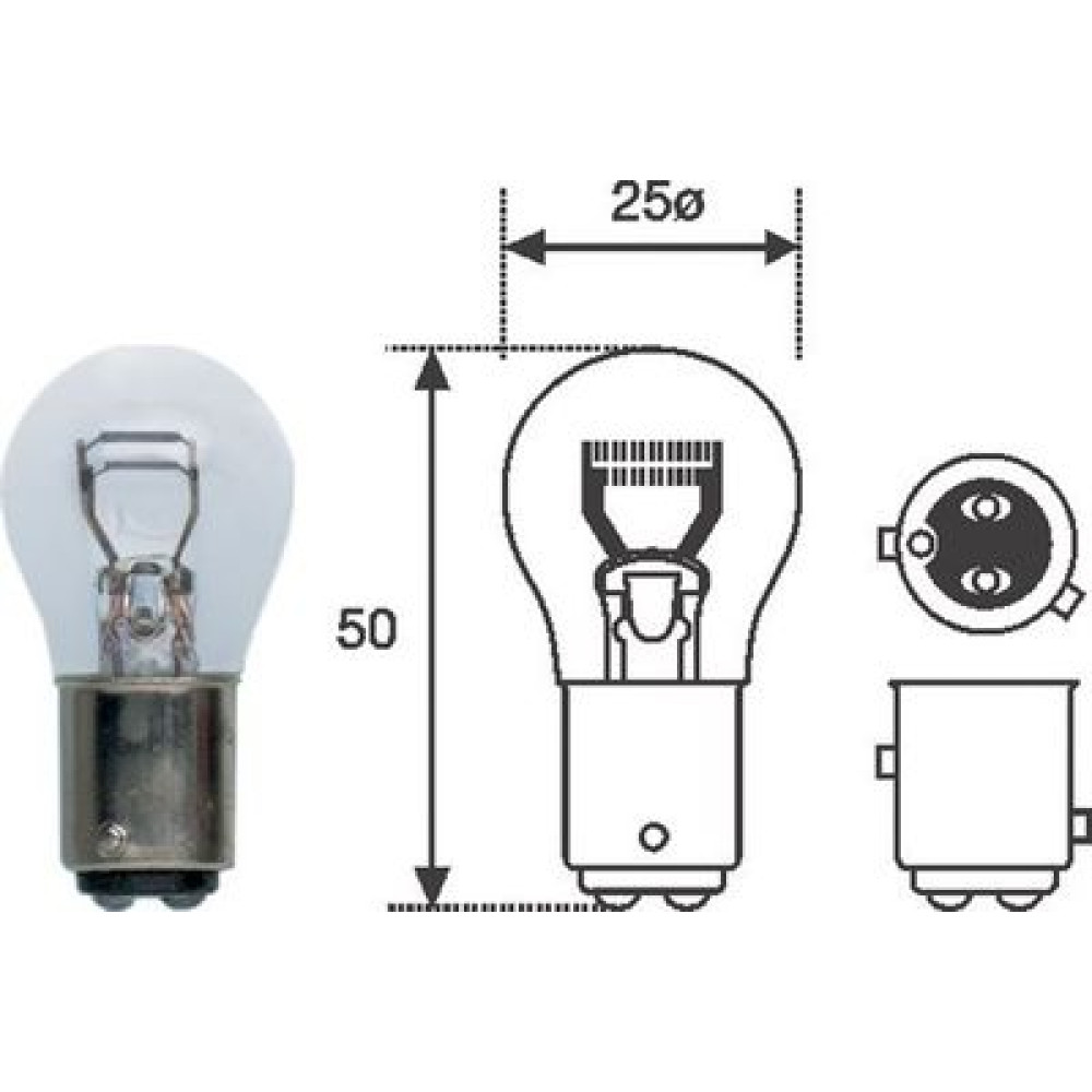 P21 4W 12 Лампа розжарювання (12V P21/4W) MAGNETI MARELLI 008529100000