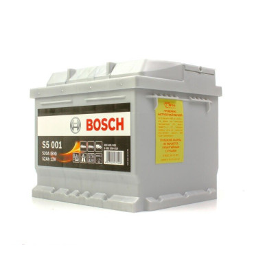 Автомобільний акумулятор S5 0092S50010 52Ah 520A BOSCH 0092s50010