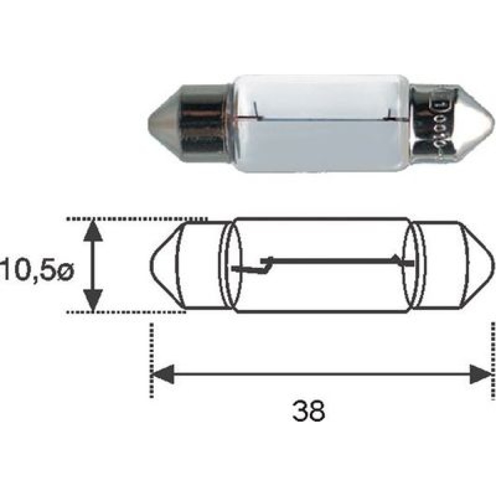 C5W 12 Лампа розжарювання (12V C5W) MAGNETI MARELLI 009418100000