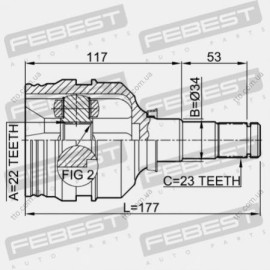 ШРУС внутрішній Febest 0111av220