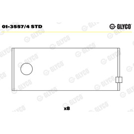 Комплект вкладышей двигателя Glyco 013557/4std