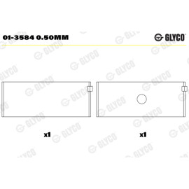 Комплект вкладышей двигателя Glyco 013584050mm