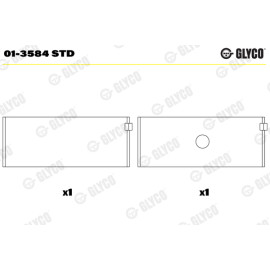 Glyco 013584std Комплект вкладишів двигуна Glyco 013584std