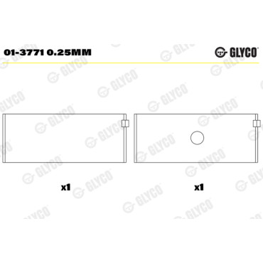 Комплект вкладишів двигуна Glyco 013771025mm