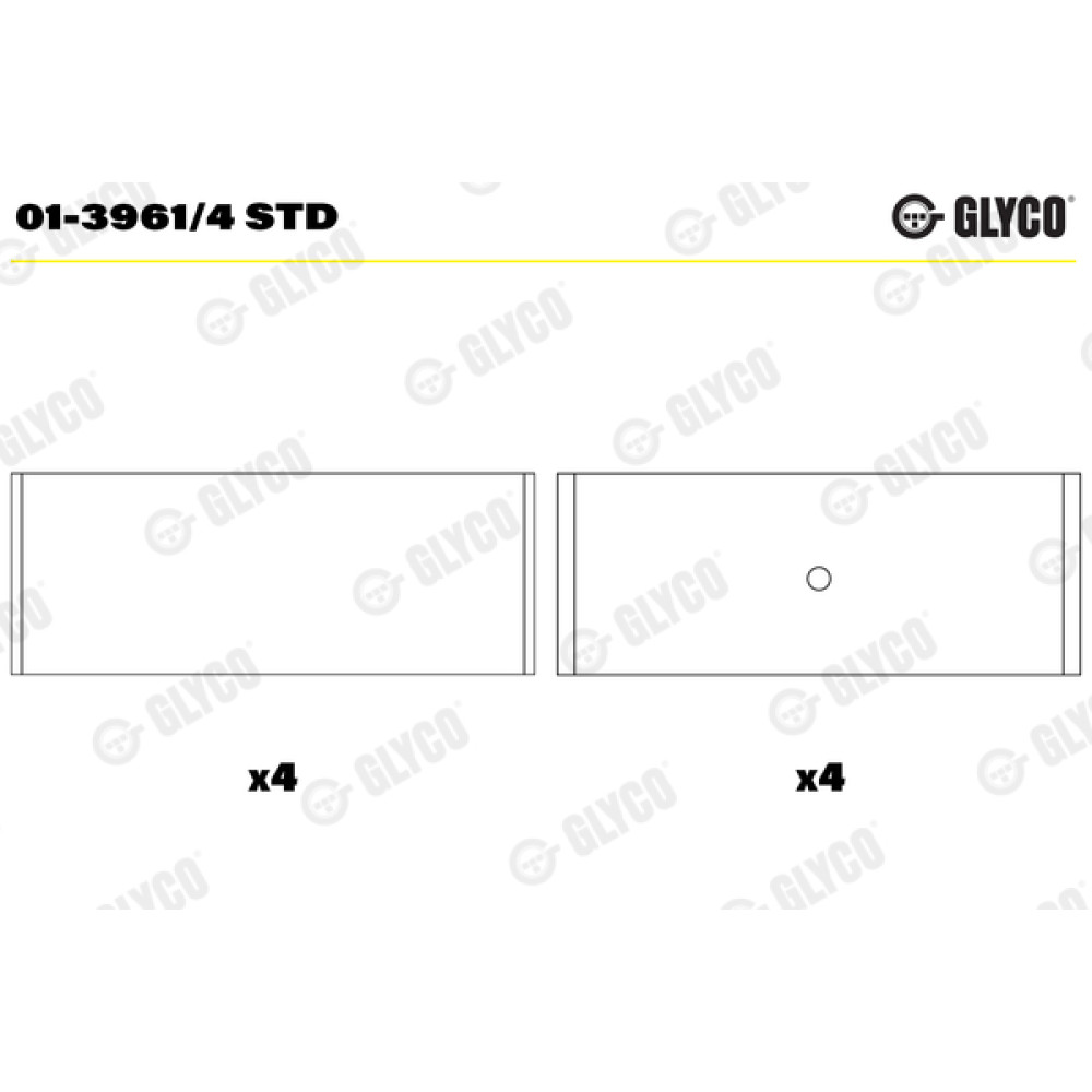 Комплект вкладишів двигуна Glyco 013961/4std