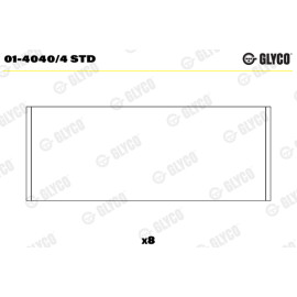 Комплект вкладышей двигателя Glyco 014040/4std