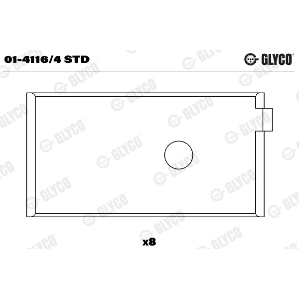 Комплект вкладишів двигуна Glyco 014116/4std