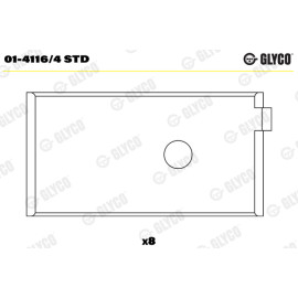 Комплект вкладишів двигуна Glyco 014116/4std