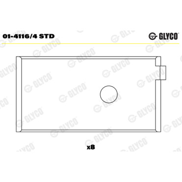 Комплект вкладишів двигуна Glyco 014116/4std