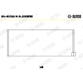 Комплект вкладышей двигателя Glyco 014138/4025mm