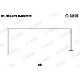Комплект вкладишів двигуна Glyco 014138/4050mm