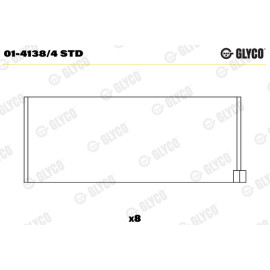 Комплект вкладышей двигателя Glyco 014138/4std