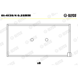Комплект вкладишів двигуна Glyco 014139/4025mm