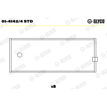 Комплект вкладышей двигателя Glyco 014142/4std