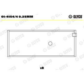 Вкладыши шатунные Glyco 014154/4025mm