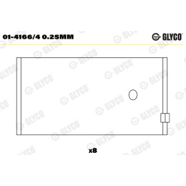 Glyco 014166/4025mm Комплект вкладишів двигуна Glyco 014166/4025mm