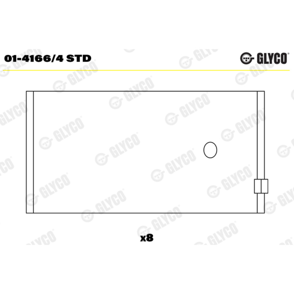 Комплект вкладишів двигуна Glyco 014166/4std