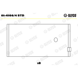 Комплект вкладишів двигуна Glyco 014166/4std