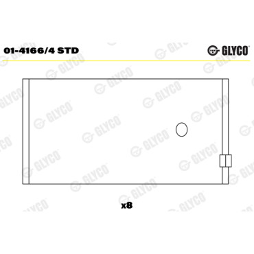 Комплект вкладишів двигуна Glyco 014166/4std