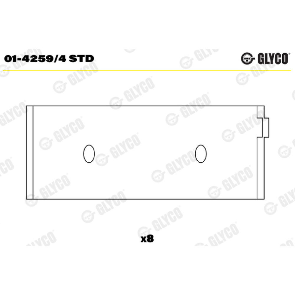 Комплект вкладишів двигуна Glyco 014259/4std