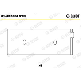 Комплект вкладишів двигуна Glyco 014259/4std