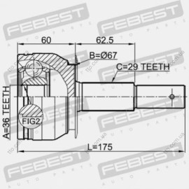 ШРУС наружный Febest 0210d40at