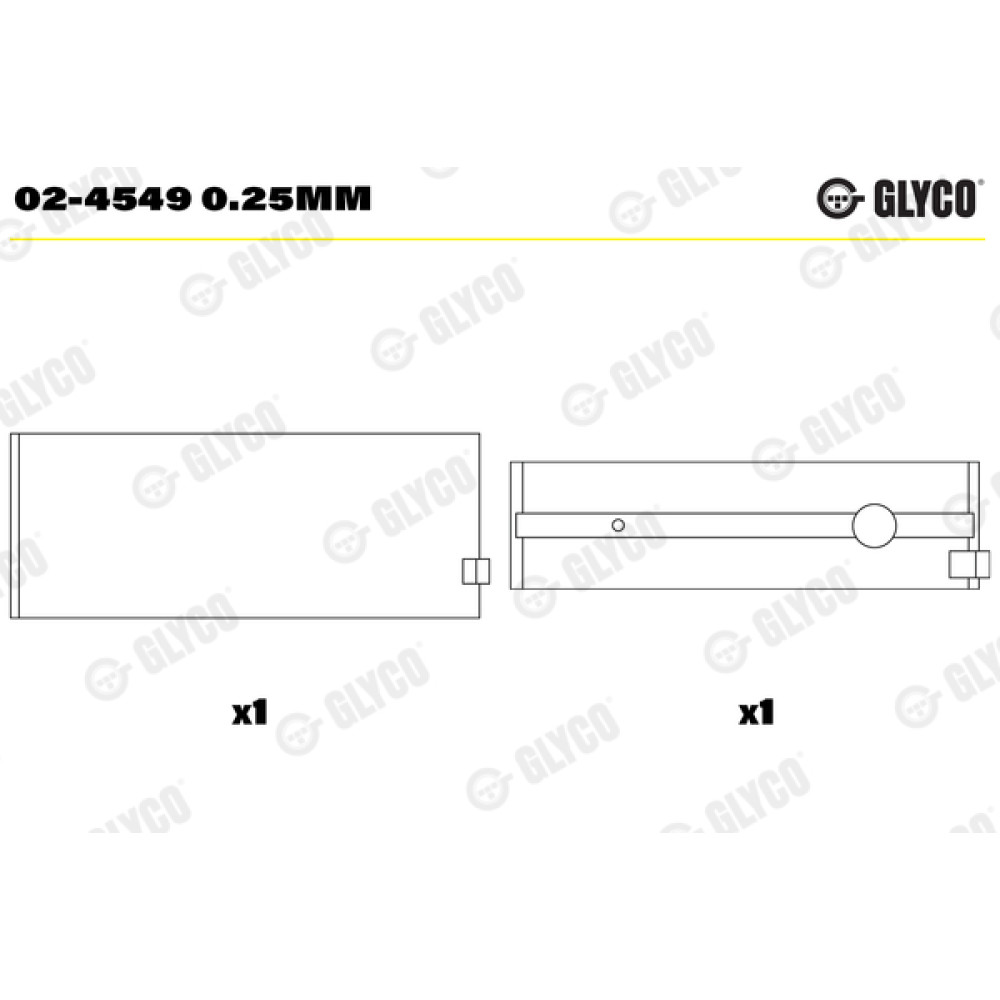 Комплект вкладишів двигуна Glyco 024549025mm