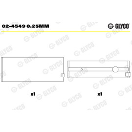 Комплект вкладишів двигуна Glyco 024549025mm