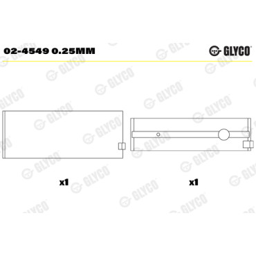 Комплект вкладишів двигуна Glyco 024549025mm