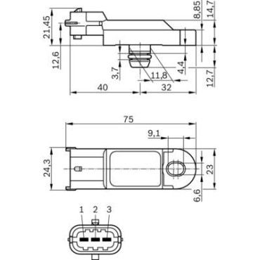 Датчик высокого давления BOSCH 0281002996