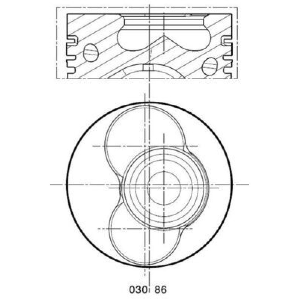 Поршень T5 1.9TDI (80mm)(1-2 цил.) MAHLE 0308602