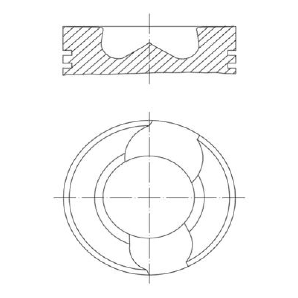 Поршень VW TRANSPORTER T5 2.5TDI (81mm STD) (3-5 цил.) (+кільця) MAHLE 0309800