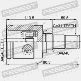 ШРУС внутренний левый Febest 0511gjatlh