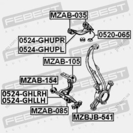 Важіль передній нижній лівий Febest 0524ghllh