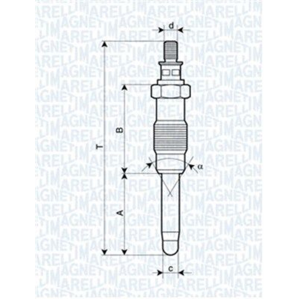 Свеча накаливания MAGNETI MARELLI 061830166304