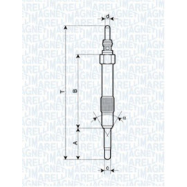 MAGNETI MARELLI 062900014304 Свічка розжарювання MAGNETI MARELLI 062900014304