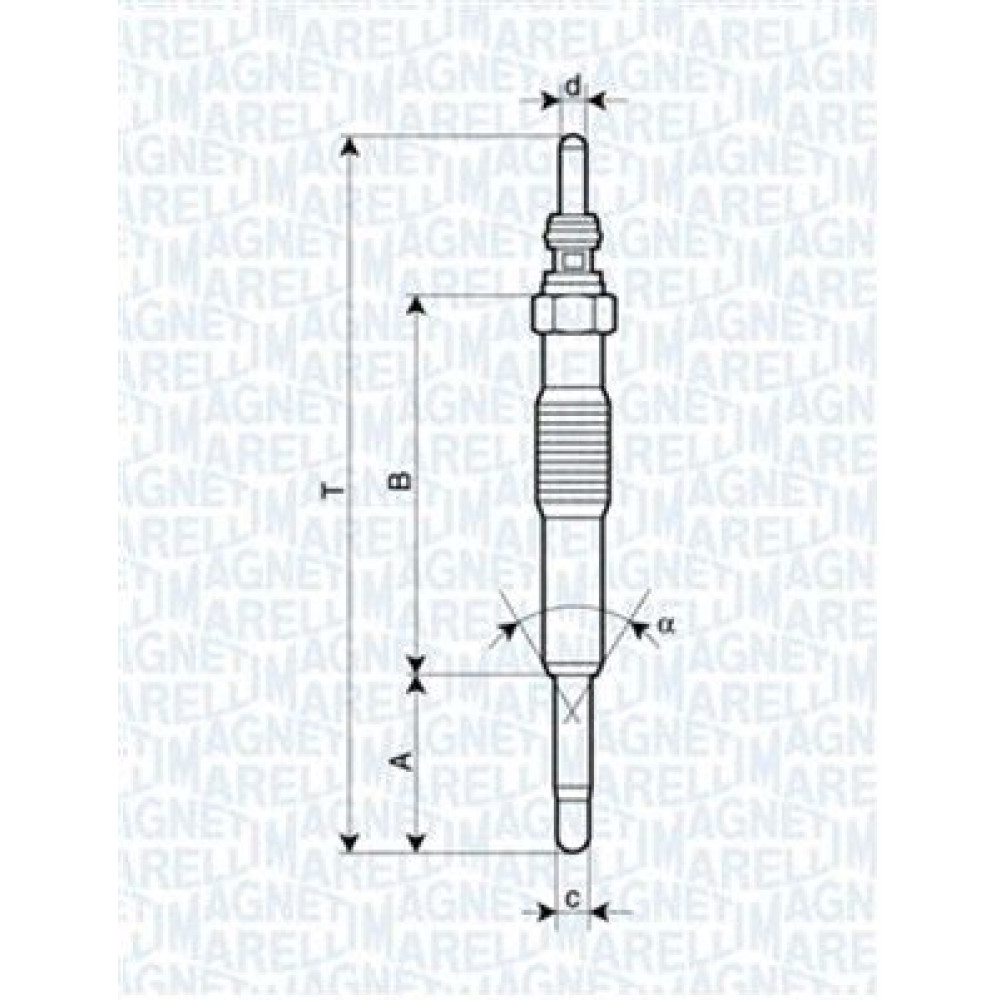 Свеча накаливания MAGNETI MARELLI 062900027304