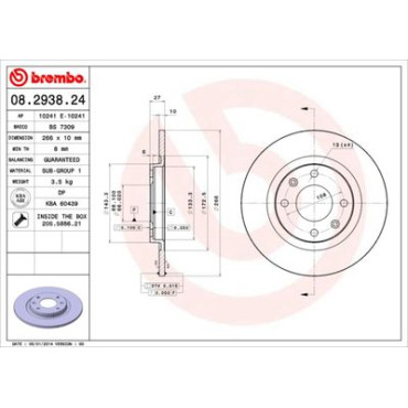 Диск тормозной BREMBO 08293824