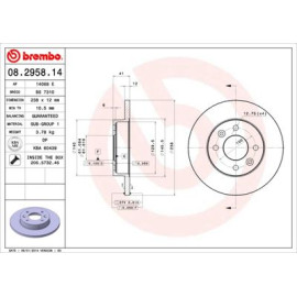 Гальмівний диск передній BREMBO 08295814