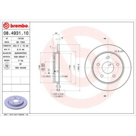 Диск тормозной BREMBO 08493110