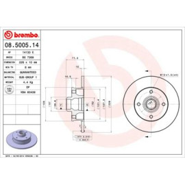 Диск гальмівний BREMBO 08500514
