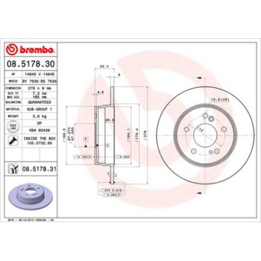 Диск гальмівний BREMBO 08517830