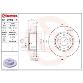 Диск тормозной BREMBO 08721910