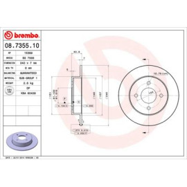 Диск гальмівний BREMBO 08735510