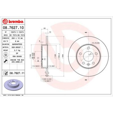 Диск гальмівний BREMBO 08762711