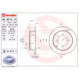 Гальмівний диск задній BREMBO 08831610